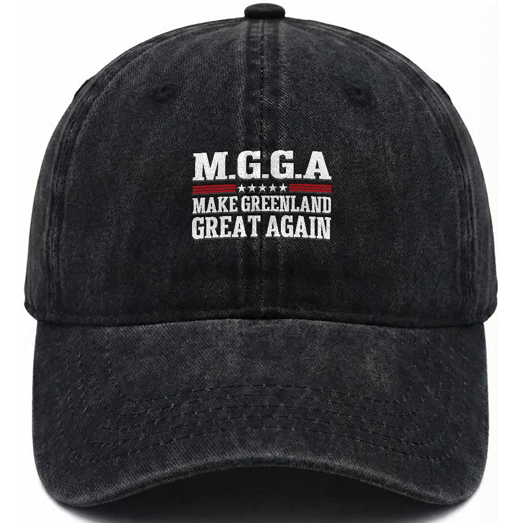 MGGA Make Greenland Great Again Washed Cotton Baseball Cap Patriotic Red White Stars Geographical 2026 Parody