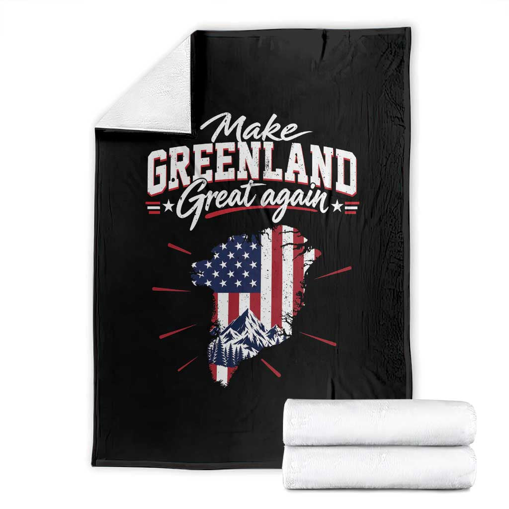 Make Greenland Great Again MGGA Map USA Flag Throw Blanket Patriotic Mountain Landscape Country Graphic