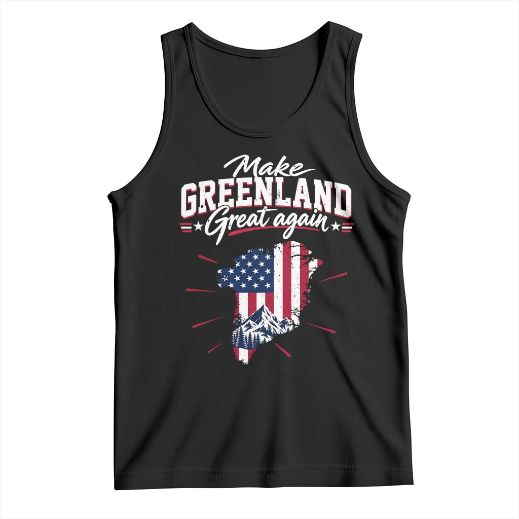 Make Greenland Great Again MGGA Map USA Flag Tank Top Patriotic Mountain Landscape Country Graphic