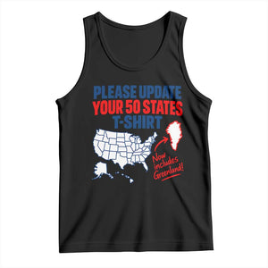 Please Update Your 50 States Map USA Now Includes Greenland Tank Top Funny Geographic Parody Satire