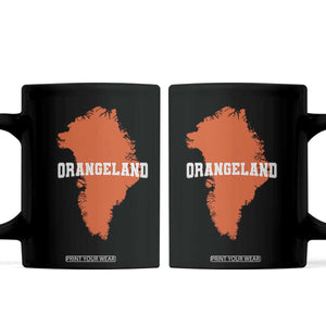 Orangeland Orange Greenland Map Silhouette Graphic Coffee Mug Funny Geographic Parody