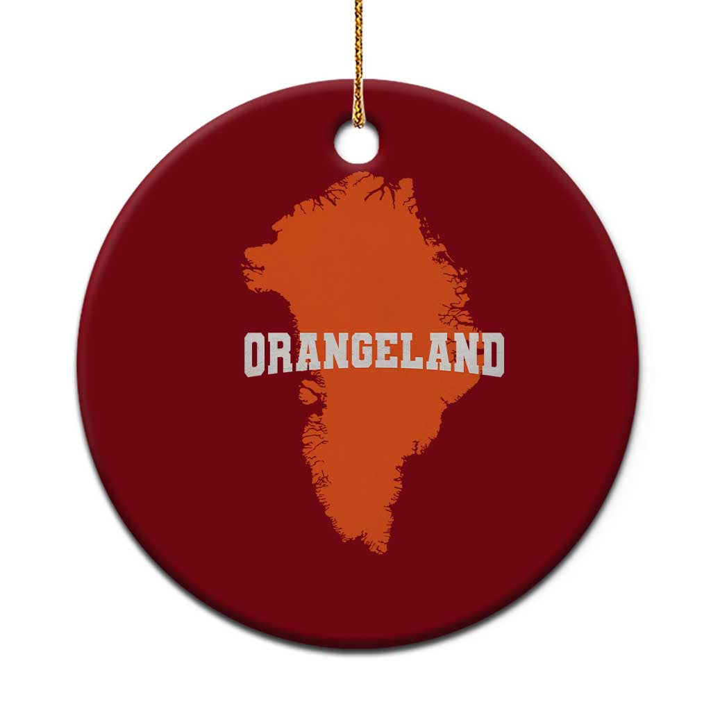 Orangeland Orange Greenland Map Silhouette Graphic Ceramic Ornament Funny Geographic Parody