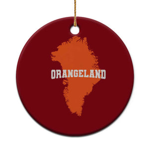 Orangeland Orange Greenland Map Silhouette Graphic Ceramic Ornament Funny Geographic Parody
