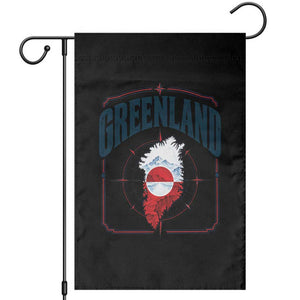 Greenland Flag Map Vintage Compass Graphic Garden Flag Retro Geographic Country Pride