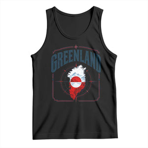 Greenland Flag Map Vintage Compass Graphic Tank Top Retro Geographic Country Pride