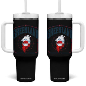 Greenland Flag Map Vintage Compass Graphic Tumbler With Handle Retro Geographic Country Pride