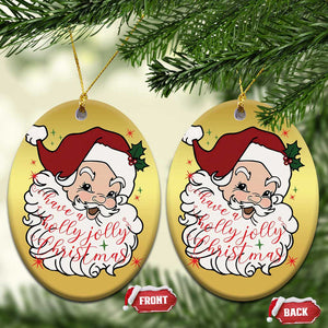 Vintage Christmas Santa Claus Face Xmas Funny Old Fashioned Christmas Ornament TS02 Oval Gold Print Your Wear