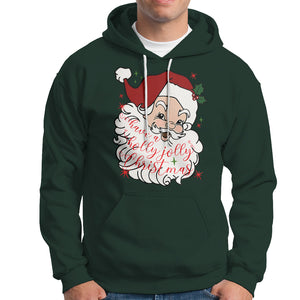 Vintage Christmas Santa Claus Face Xmas Funny Old Fashioned Hoodie TS02 Dark Forest Green Printyourwear