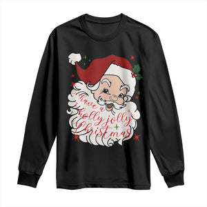 Vintage Christmas Santa Claus Face Xmas Funny Old Fashioned Long Sleeve Shirt TS02 Black Print Your Wear