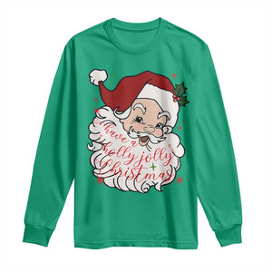 Vintage Christmas Santa Claus Face Xmas Funny Old Fashioned Long Sleeve Shirt TS02 Irish Green Print Your Wear