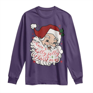 Vintage Christmas Santa Claus Face Xmas Funny Old Fashioned Long Sleeve Shirt TS02 Purple Print Your Wear