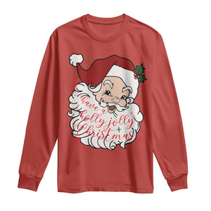 Vintage Christmas Santa Claus Face Xmas Funny Old Fashioned Long Sleeve Shirt TS02 Red Print Your Wear