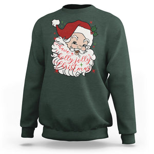 Vintage Christmas Santa Claus Face Xmas Funny Old Fashioned Sweatshirt TS02 Dark Forest Green Printyourwear