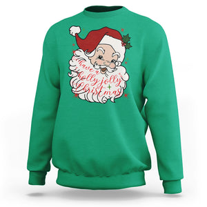 Vintage Christmas Santa Claus Face Xmas Funny Old Fashioned Sweatshirt TS02 Irish Green Printyourwear