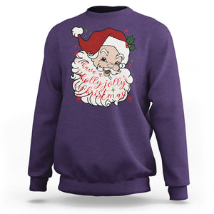 Vintage Christmas Santa Claus Face Xmas Funny Old Fashioned Sweatshirt TS02 Purple Printyourwear