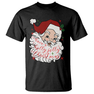 Vintage Christmas Santa Claus Face Xmas Funny Old Fashioned T Shirt TS02 Black Printyourwear