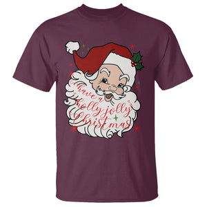 Vintage Christmas Santa Claus Face Xmas Funny Old Fashioned T Shirt TS02 Maroon Printyourwear