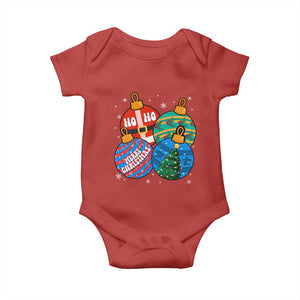 Retro Groovy Merry Christmas Ornament Ho Ho Ho Baby Onesie TS02 Red Print Your Wear