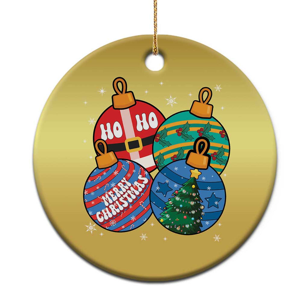 Retro Groovy Merry Christmas Ornament Ho Ho Ho Christmas Ornament TS02 Print Your Wear