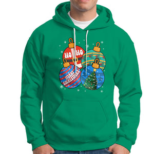 Retro Groovy Merry Christmas Ornament Ho Ho Ho Hoodie TS02 Irish Green Printyourwear