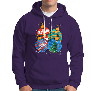 Retro Groovy Merry Christmas Ornament Ho Ho Ho Hoodie TS02 Purple Printyourwear