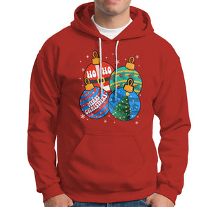 Retro Groovy Merry Christmas Ornament Ho Ho Ho Hoodie TS02 Red Printyourwear