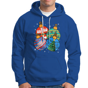 Retro Groovy Merry Christmas Ornament Ho Ho Ho Hoodie TS02 Royal Blue Printyourwear