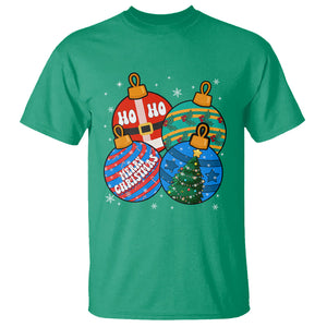 Retro Groovy Merry Christmas Ornament Ho Ho Ho T Shirt TS02 Irish Green Printyourwear