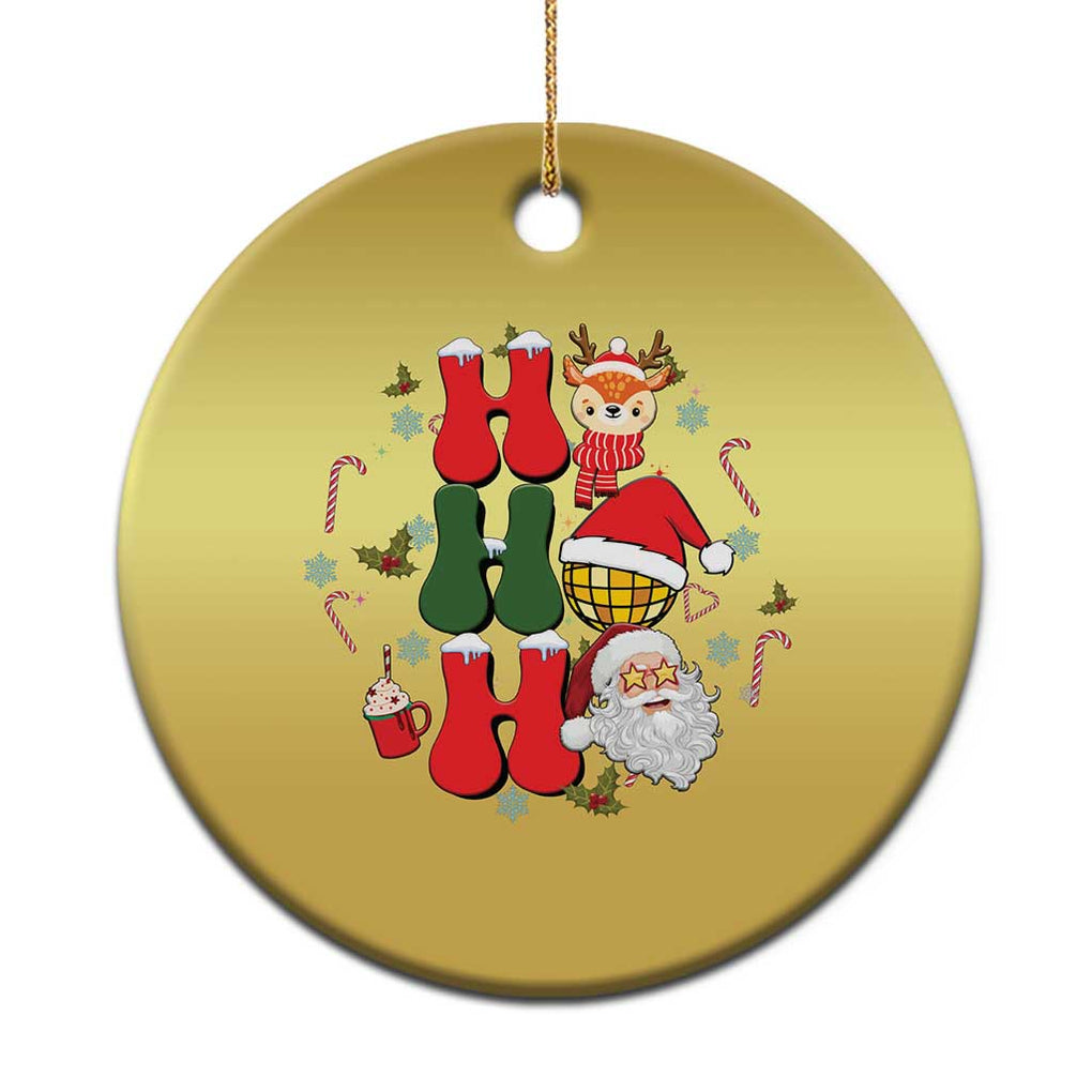 Retro Groovy Christmas Ho Ho Ho Reindeer Disco Ball Santa Xmas Christmas Ornament TS02 Print Your Wear