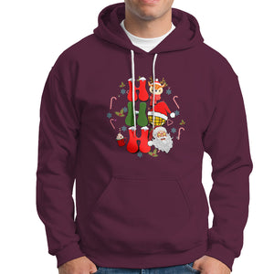 Retro Groovy Christmas Ho Ho Ho Reindeer Disco Ball Santa Xmas Hoodie TS02 Maroon Printyourwear