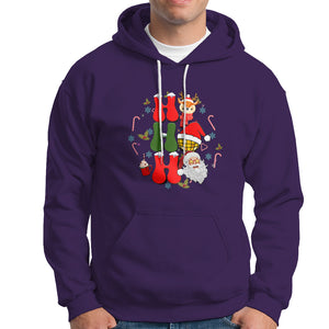 Retro Groovy Christmas Ho Ho Ho Reindeer Disco Ball Santa Xmas Hoodie TS02 Purple Printyourwear