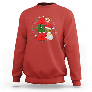 Retro Groovy Christmas Ho Ho Ho Reindeer Disco Ball Santa Xmas Sweatshirt TS02 Red Printyourwear