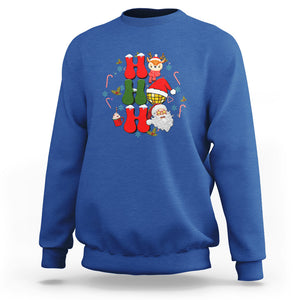 Retro Groovy Christmas Ho Ho Ho Reindeer Disco Ball Santa Xmas Sweatshirt TS02 Royal Blue Printyourwear