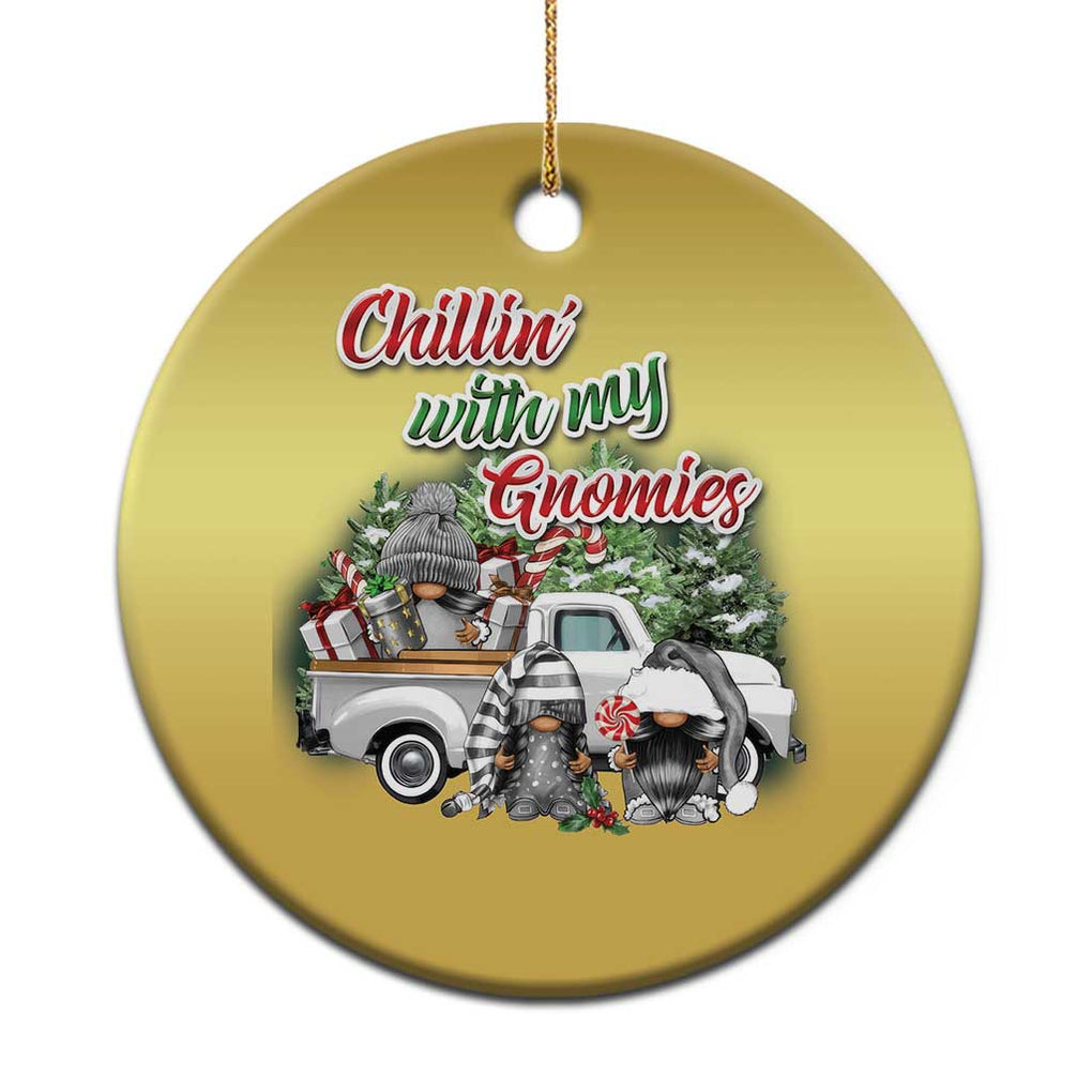 Gnome Christmas Christmas Ornament Chillin With My Gnomies Xmas Truck TS02 Print Your Wear