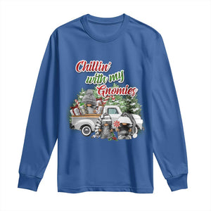 Gnome Christmas Long Sleeve Shirt Chillin With My Gnomies Xmas Truck TS02 Royal Blue Print Your Wear