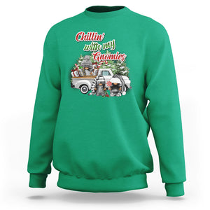 Gnome Christmas Sweatshirt Chillin With My Gnomies Xmas Truck TS02 Irish Green Printyourwear