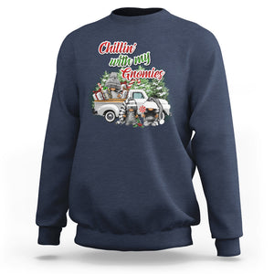 Gnome Christmas Sweatshirt Chillin With My Gnomies Xmas Truck TS02 Navy Printyourwear