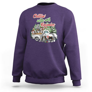 Gnome Christmas Sweatshirt Chillin With My Gnomies Xmas Truck TS02 Purple Printyourwear