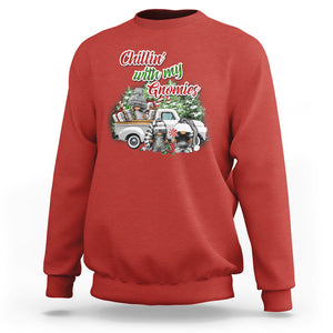 Gnome Christmas Sweatshirt Chillin With My Gnomies Xmas Truck TS02 Red Printyourwear