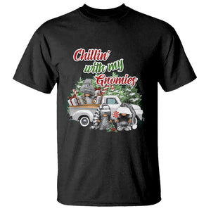 Gnome Christmas T Shirt Chillin With My Gnomies Xmas Truck TS02 Black Printyourwear