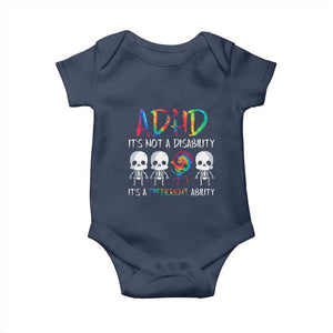 ADHD Awareness Baby Onesie It's Not A Disability It's A Different Ability TS02 Navy Print Your Wear