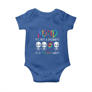 ADHD Awareness Baby Onesie It's Not A Disability It's A Different Ability TS02 Royal Blue Print Your Wear