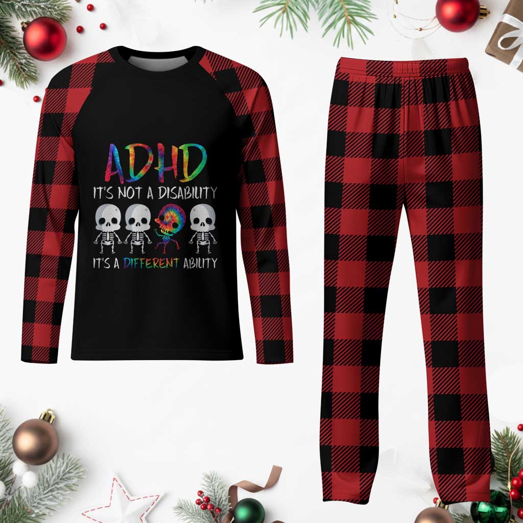 ADHD Awareness Plaid Pajama Set It's Not A Disability It's A Different Ability TS02 Buffalo Plaid Print Your Wear