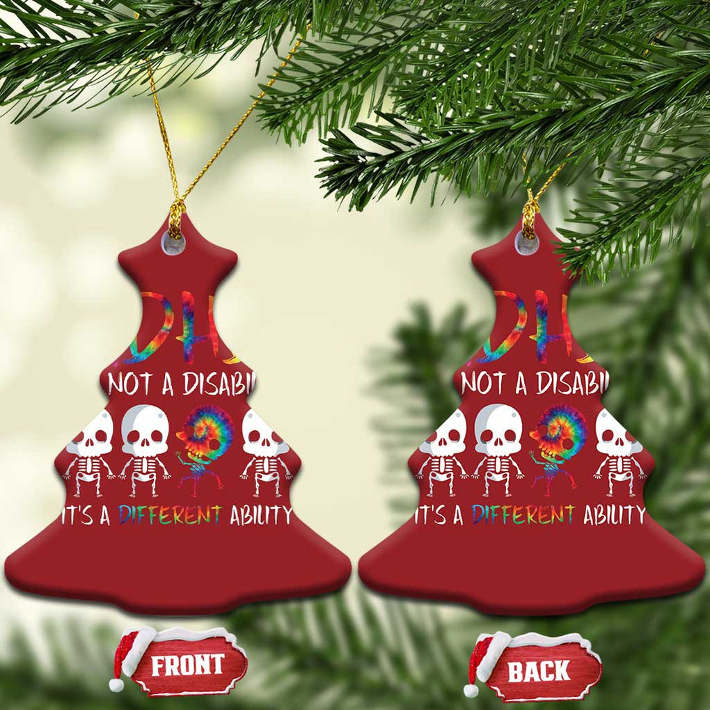 ADHD Awareness Christmas Ornament It's Not A Disability It's A Different Ability TS02 Christmas Tree Red Print Your Wear