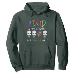 ADHD Awareness Hoodie It's Not A Disability It's A Different Ability TS02 Dark Forest Green Print Your Wear