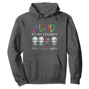 ADHD Awareness Hoodie It's Not A Disability It's A Different Ability TS02 Dark Heather Print Your Wear