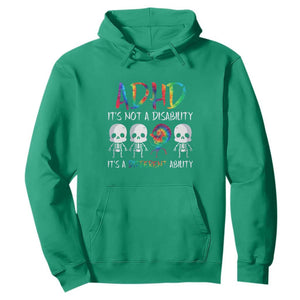 ADHD Awareness Hoodie It's Not A Disability It's A Different Ability TS02 Irish Green Print Your Wear