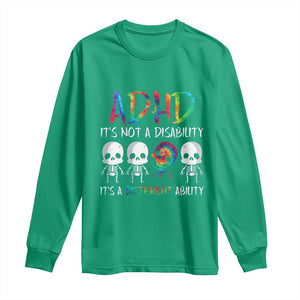 ADHD Awareness Long Sleeve Shirt It's Not A Disability It's A Different Ability TS02 Irish Green Print Your Wear