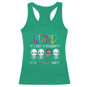 ADHD Awareness Racerback Tank Top It's Not A Disability It's A Different Ability TS02 Irish Green Print Your Wear