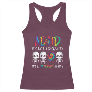 ADHD Awareness Racerback Tank Top It's Not A Disability It's A Different Ability TS02 Maroon Print Your Wear